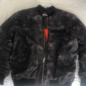 Diesel W Novels Bomber Jacket Muted Grey Black fits MED